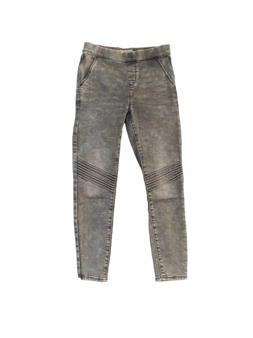 Denizen Levis jeans pull on biker acid wash grey stretch denim pockets small